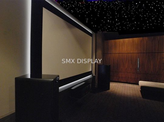 کیفیت چراغ‌های فیبر نوری چشمک زن PMMA آکوستیک مشکی / آبی سرمه‌ای / UV برای سینمای خانگی کارخانه