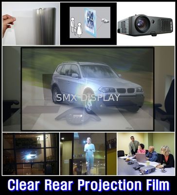 کیفیت 1.52x5 Meter transparent projection film , Holographic Rear Projection screen foil کارخانه