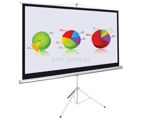 کیفیت 84" tripod portable projector screen Stand With Black , Matte White Fabric کارخانه