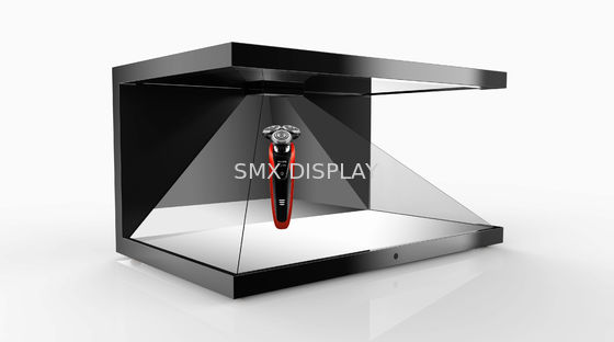 کیفیت ویترین نمایشگر هرم هولوگرافیک 3 طرفه 270 درجه 22 اینچ اندازه کوچک کارخانه