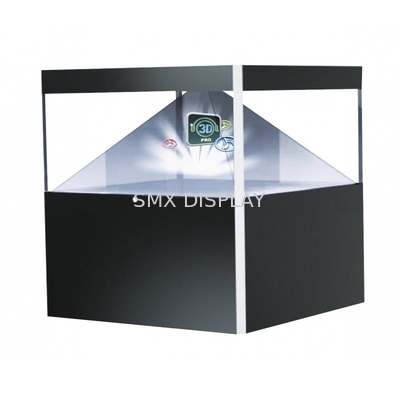 صفحه نمایش هولوگرام هرم سه بعدی 360 درجه / شفاف هولوگرام هرم سه بعدی Holobox ساعت شیشه ای