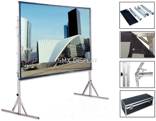 120 اینچ جلو عقب پروژکتور سریع تاپیک قابل حمل پروژکتور صفحه نمایش با استند فلزی 3D پارچه PVC