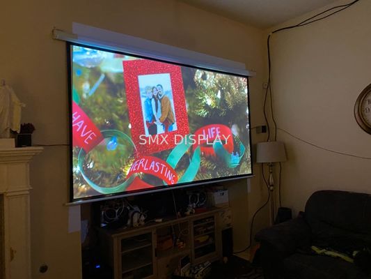 کیفیت صفحه نمایش پروژکتور موتوری RF از راه دور 120 اینچی برای سالن اجتماعات سینما کارخانه