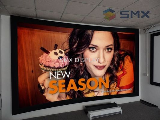 کیفیت صفحه نمایش پروجکشن منحنی بزرگ 120 اینچ با نوار مخملی سیاه و سفید کارخانه