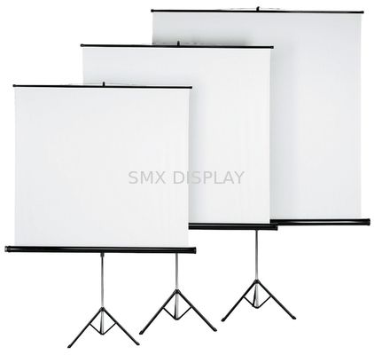 کیفیت 70"X70" صفحه نمایش سه پایه قابل حمل صفحه نمایش سفید مات پارچه با پایه کارخانه